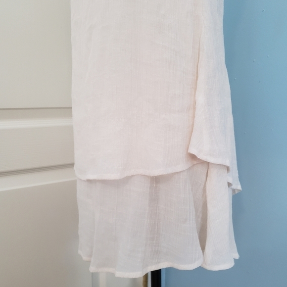 White Linen Tunic Tank Dress Medium - Picture 15 of 16
